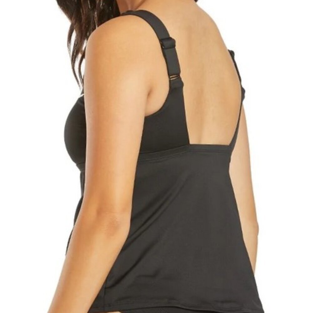 Nike  Essential Scoop Neck Tankini Swim Top Black XS - Picture 9 of 9